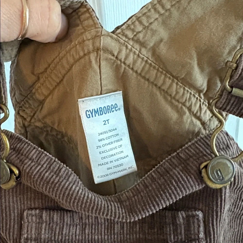 Vintage Gymboree Baby Dark Brown Corduroy Overalls with embroidered walrus